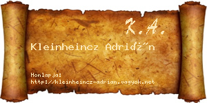 Kleinheincz Adrián névjegykártya
