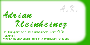 adrian kleinheincz business card